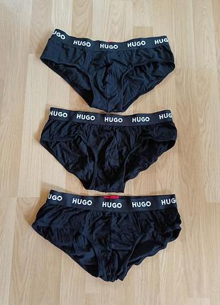 Трусы мужские (брии / боксеры) базовые черные hugo