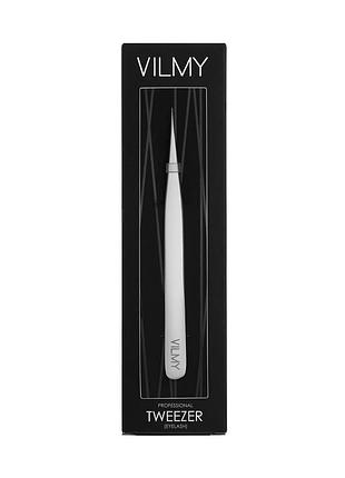 Пінцет для нарощування вій vilmy прямий v-12 професійний