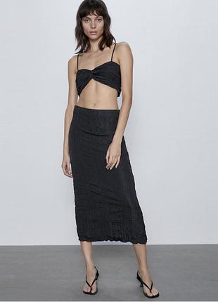 Комплект топ і спідниця міді zara