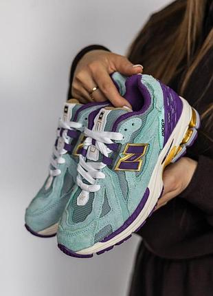 Голубые кроссовки унисекс new balance 1906d blue mint purple х нью беланс 37