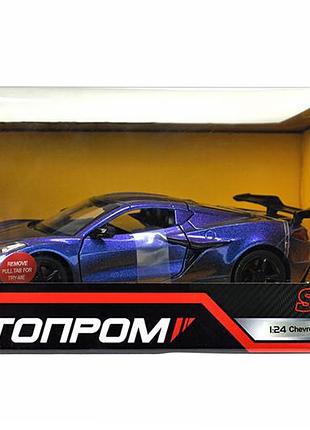 Машина металлическая 661289h 1:24 chevrolet corvette c8 z06 (2024), батар, свет, звук, откр.двери,кор. 24.5x12см автопром