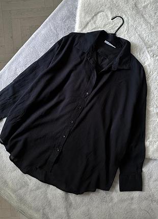 Черная полупрозрачная блуза h&amp;m