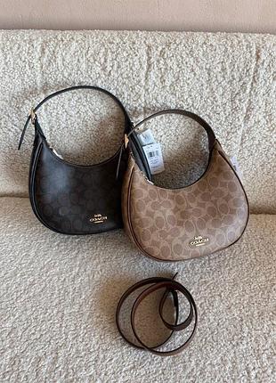 Сумка coach emily shoulder коричнева/бежева