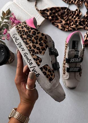 Golden goose  dirty pink leopard sneakers