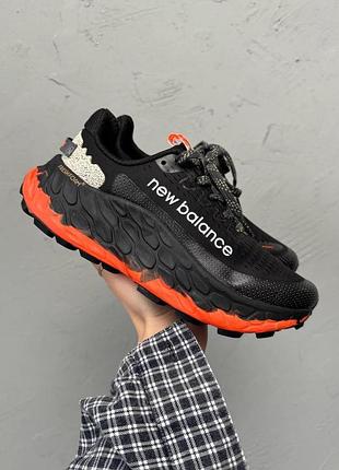 Черные кроссовки унисекс new balance fresh foam more trail v3 black orange х нью беланс 37