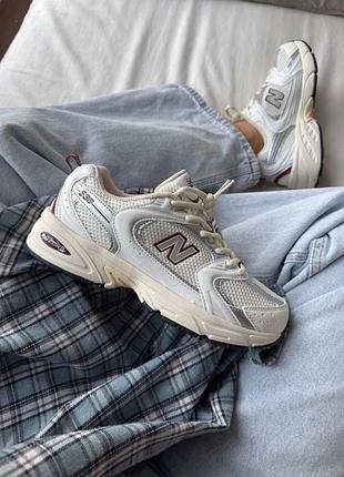 Женские белые кроссовки new balance 530 white silver brown х нью беланс 40