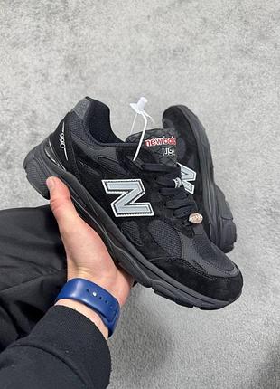 Чоловічі чорні кросівки new balance 990 black grey х нью беланс 44