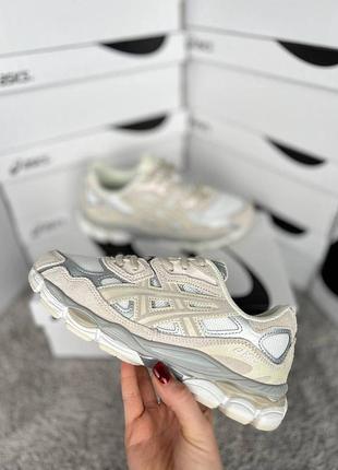 Asics gel-nyc beige white silver