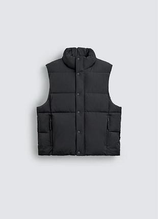 Вкорочений утеплений жилет (cropped fit puffer gilet) zara/ жилетка zara