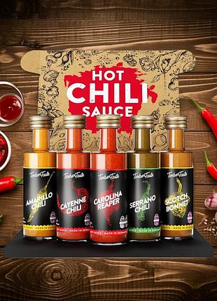 Разнообразный набор острых соусов для блюд timber taste 5 шт по 40 мл