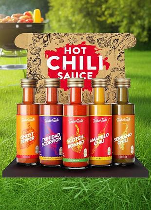 Подарочный набор острых соусов timber taste hot chili sauce 5 шт по 40 мл