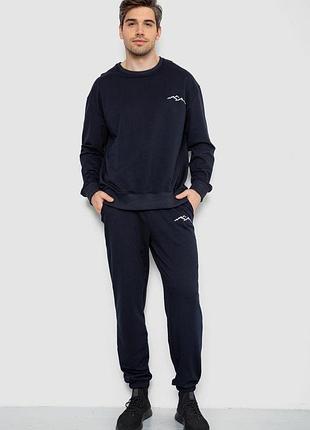 Спортивный демисезонный мужской костюм, цвет темно-синий, 241r176