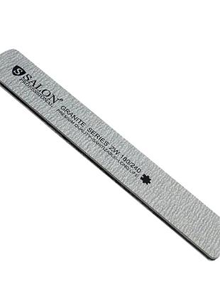 Пилка для ногтей salon professional granite серая прямая широкая 180/240