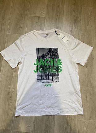 Чоловіча футболка біла jack&jones