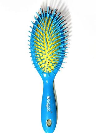 Гребінець-щітка для волосся жовто-синя salon professional 8940