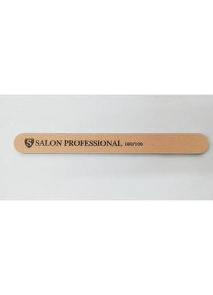 Пилка для ногтей salon professional розовая прямая 100*100
