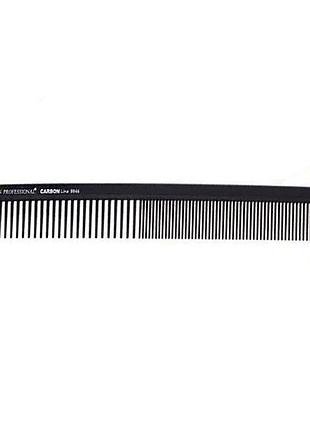 Расческа-планка для стрижки salon professional carbon line карбоновая черная, комбинированная (0046)