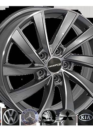 Диски колісні zw-bk5290 gp r16*6.5j pcd5*105 et39 dia 56.6 литі легкосплавні