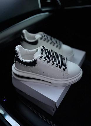 Alexander mcqueen жіночі, жіночі кеди макквін, кеди білі жіночі, жіночі шкіряні кеди білі