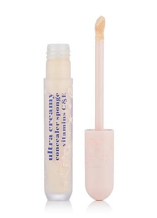 Консилер с спонжем для лица glambee ultra creamy с витаминами c и e, тон 01, 7 г
