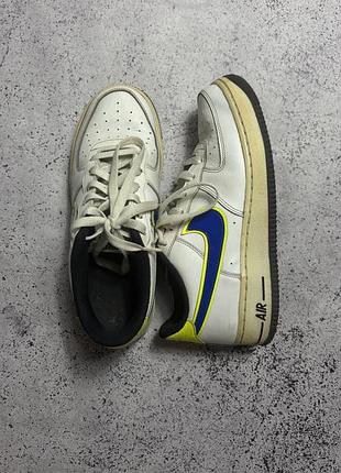 Nike air force 1 '07 gs (white / racer blue / volt)
