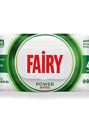 Серветки вологі для прибирання 100шт power wipes тм fairy