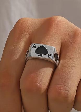 Каблочка, стильный регулируемый кольцо, печатка для мужчин poker ring