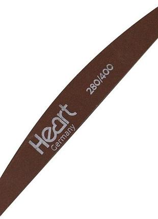 Пилка для ногтей heart titan 280/400 brown half/полукруг