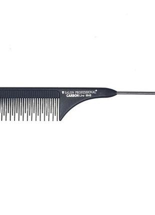 Гребінець-планка salon professional carbon line шпикуль з металевим хвостиком (0040)