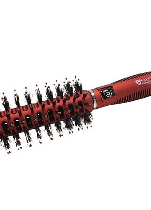 Расческа-брашинг продувной salon professional с щетиной, цвет: красный, арт.9512g