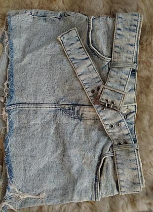 Міні-спідниця жіноча bershka denim блакитна 38 розмір (m)