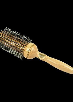 Термобраш salon professional 5m 504 e4 з дерев'яною ручкою, натуральна комбінована щетина, діаметр 40мм