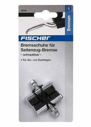 Тормозные колодки fischer для велосипеда, для бокового обеденного тормоза, комплект 2 шт.