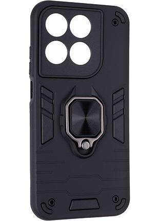Чехол fiji defence для motorola moto g77 защитный бампер с кольцом подставкой black