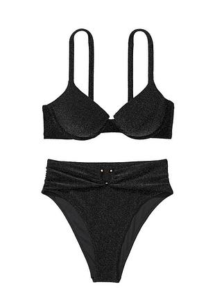 Раздельный купальник с шиммером victoria's secret топ push-up и плавки чики