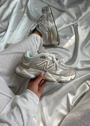 Жіночі сірі кросівки new balance 9060 grey beige white х нью беланс 36