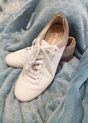 Белые кроссовки кожаные женские jil sander