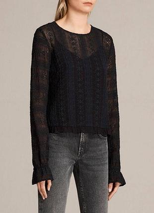 Блуза allsaints dakota топ кофтинка вишита прозора s m