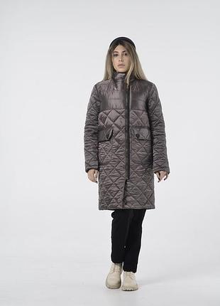Пальто демисезонное# пальто демисезонное стеганое сирень, 50