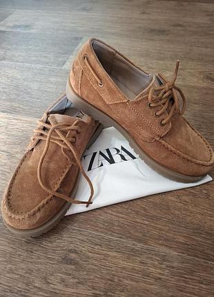 Детские туфли zara 33 р. из натуральной замши