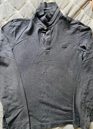 Чоловіче поло з довгим рукавом (лонгслів) у стилі lacoste, розмір m (fr 4)
