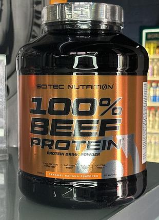 100% говяжий протеин scitec nutrition beef peptid 1800g карамель-банан