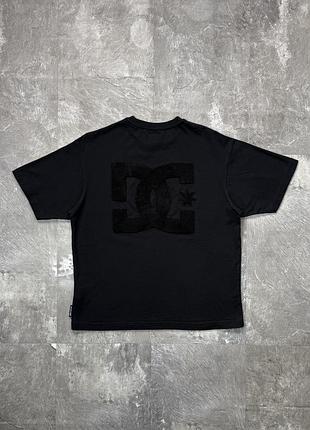 Футболка dc shoes usa дс шуз чоловіча чорна з логотипом оверсайз розмір m