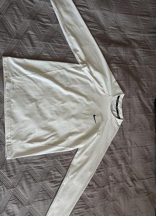 Біла чоловіча кофта nike dri-fit з довгим рукавом