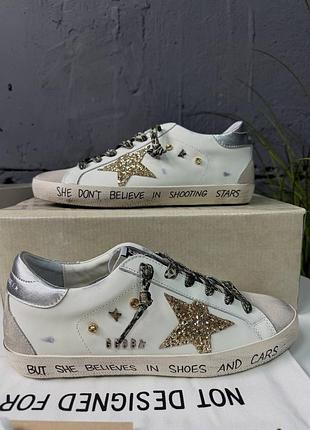 Жіночі кеди golden goose deluxe brand ggdb superstar графіті — натуральна шкіра, топ якість. в наявності