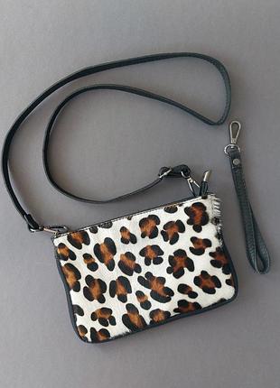 Анималистичная сумочка genuine leather новая