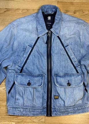Джинсова куртка g-star raw, блакитного кольору, розмір l