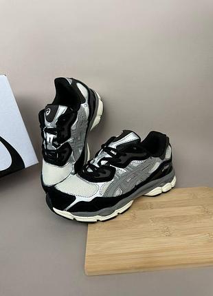 Стильные женские кроссовки asics gel-nyc 1090 white black grey