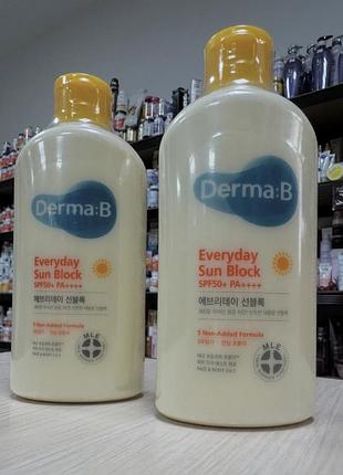 Сонцезахисний крем derma:b everyday sun block – щоденний сонцезахисний крем для тіла spf50+ pa++++