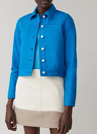 Cos vibrant blue denim jacket блакитна укорочена курточка